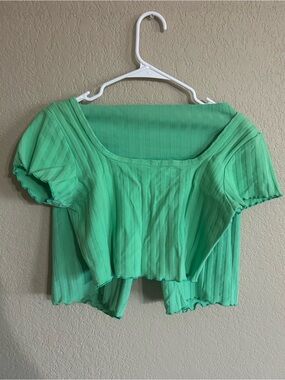 Old Navy Mint Green Ribbed Square-Neck Crop Top